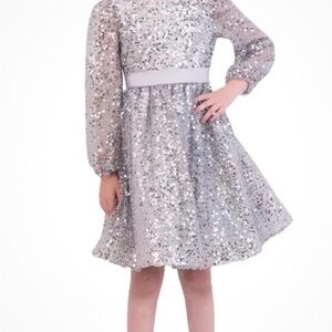Girls silver sequins dress size 16